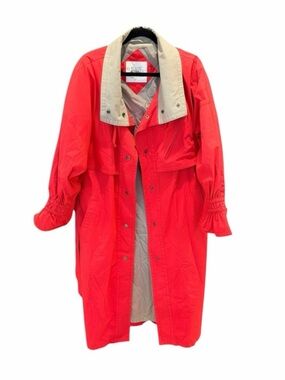 Fleet Street Vintage Red Trench Coat Size 12 Belted Raincoat